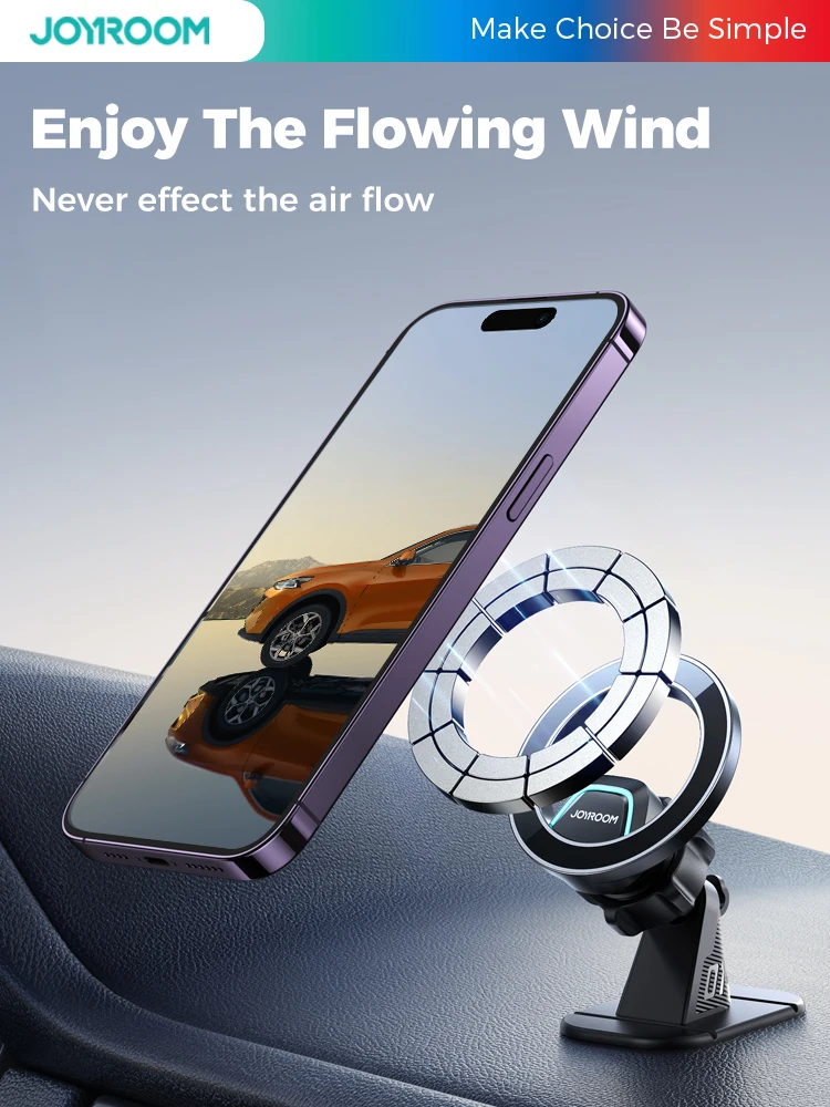 

Joyroom Magnetic Car Phone Holder Directly Work for iPhone 14/13/12/mini/pro Max All-Metal Magnet Car Phone Mount Accessories