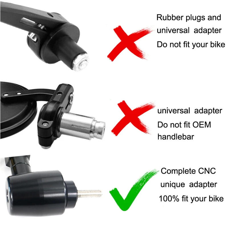 Универсальные алюминиевые зеркала заднего вида с ЧПУ для Honda CB1000R 08-19 |