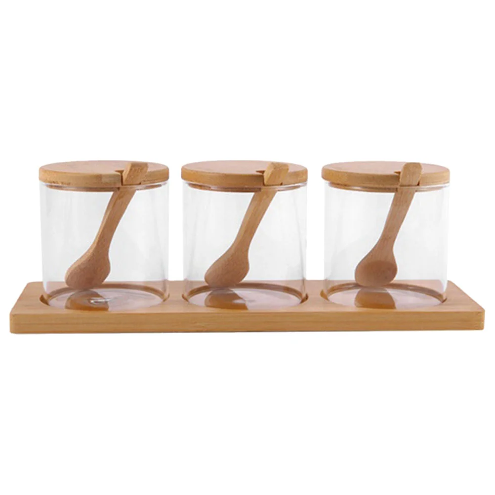 

Glass Seasoning Jar Condiments Containers Spices Jars Seal Sugar Countertop Kitchen Supplies