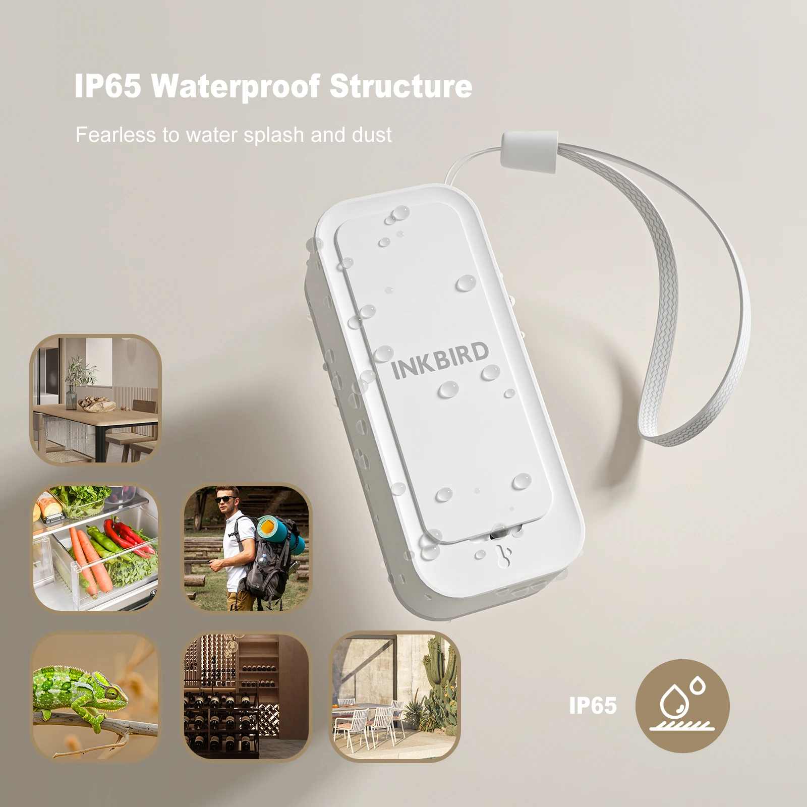 Фото INKBIRD ITH-11-B Bluetooth термогигрометр IP65 водонепроницаемый легкий умный датчик температуры и влажности для использования в помещении и на открытом воздухе №5