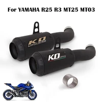 motorcycle exhaust muffler tail pipe black stainless steel escape tips slip on reserve catalyst for yamaha r25 r3 mt25 mt03