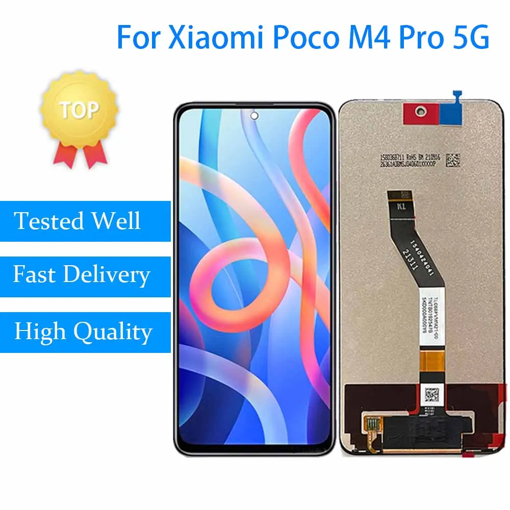 

6.6'' Original For Xiaomi Poco M4 Pro 5G LCD Display Touch Screen Panel Digitizer For Pocophone M4Pro 5G LCD 21091116AG Display