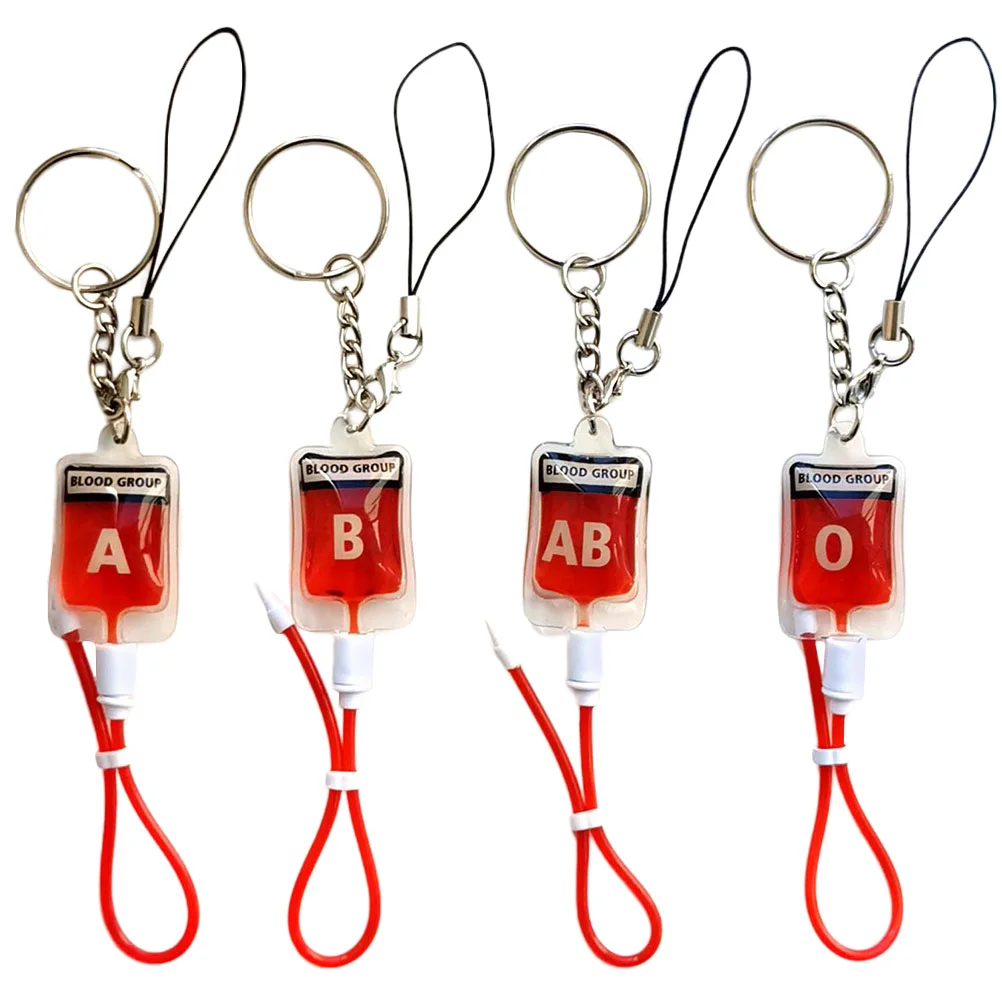 

4 Pcs Office Key Fob Type Ring Stainless Steel Novelty Keychain Pendant