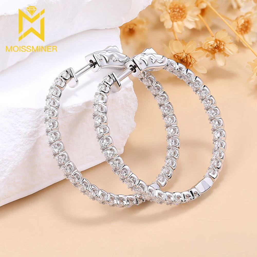 Крупные круглые серьги-гвоздики для женщин из серебра пробы в стиле хип-хоп