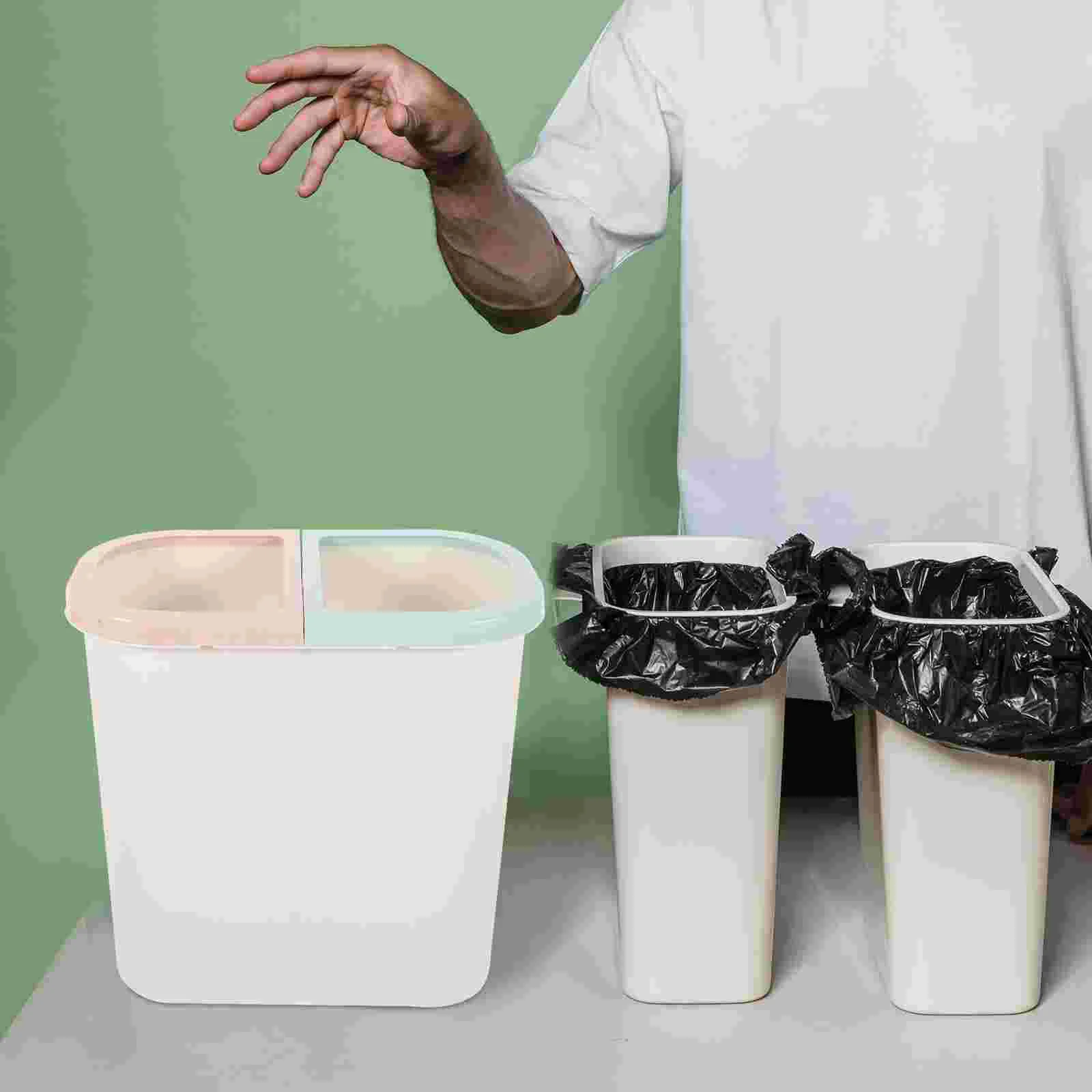 

Sorting Trash Can Trashcan Double Garbage Dual Dust Bin Household Plastic Bins Lids Separate collection box