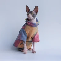 warm wool tie dyed hoodie spring autumn hairless cat sweater sphinx coat warm fashionable clothes kitten handsome jacket cute