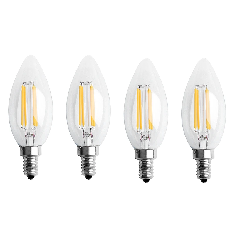 

4X Dimmable E12 4W COB свеча пламя нить светодиодсветильник лампа 10x3,5 см