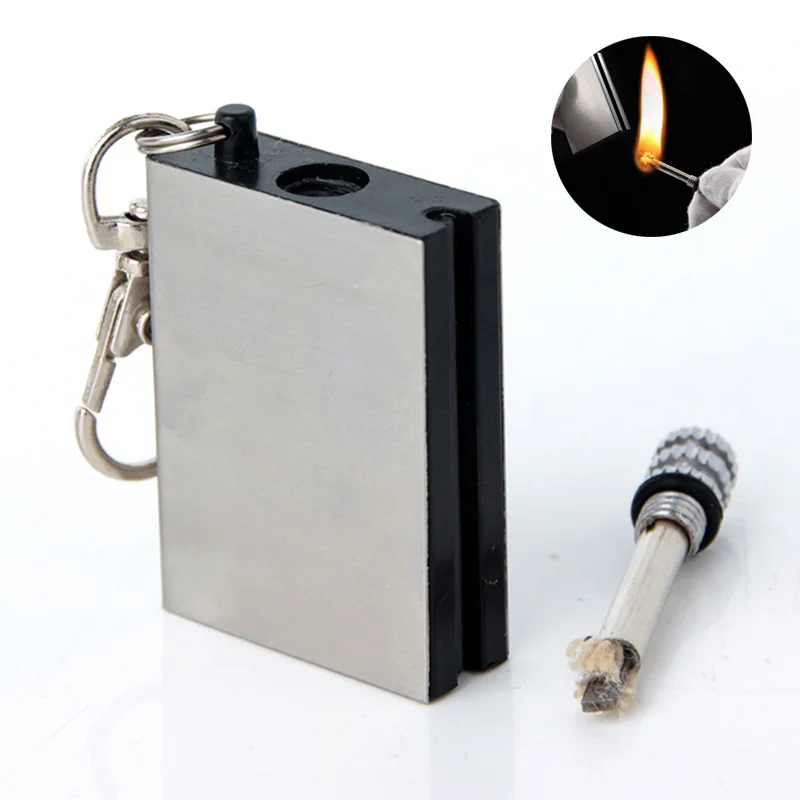 

New Waterproof Matches No Fuel Permanent Lighter with Keychain Portable Outdoor Camping Flint Fire Starter Survival Safety Tools