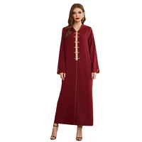 robe femme musulmane mislim women dress dark red hooded robe diamonds abaya muslim middle east southeast asia muslim fashion