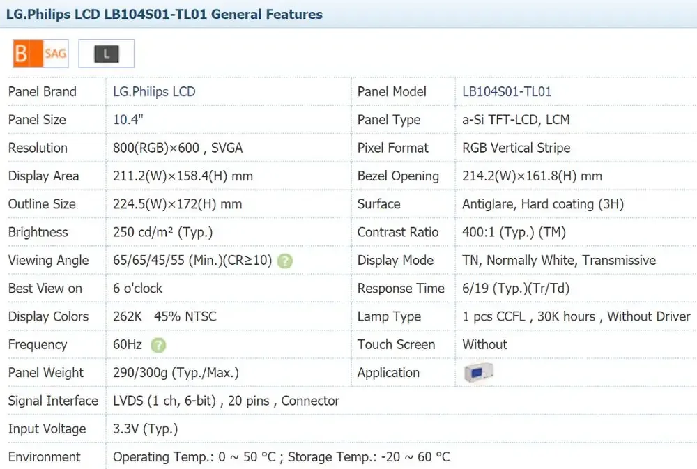 LB104S01-TL01 LB104S01(TL)(01) 10.4 INCH Industrial LCD new&amporiginal in stock