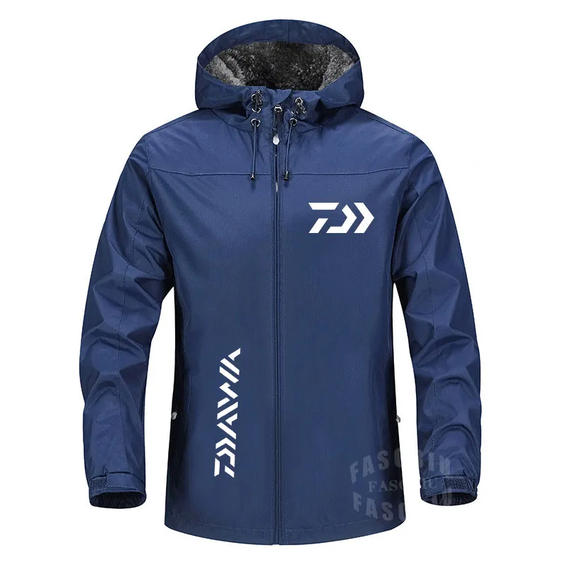 

Зимнее Мужское пальто с капюшоном Daiwa, бархатные толстые рыболовные куртки, женская теплая ветрозащитная Водонепроницаемая уличная одежда ...