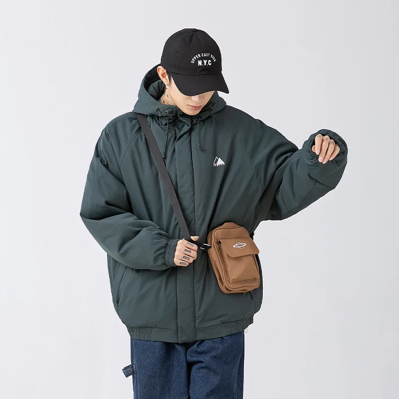 Outdoor Simple Hooded Cotton Jacket Black Khaki Dark Green Winter New Functional Windproof Couple's Cotton Jacket