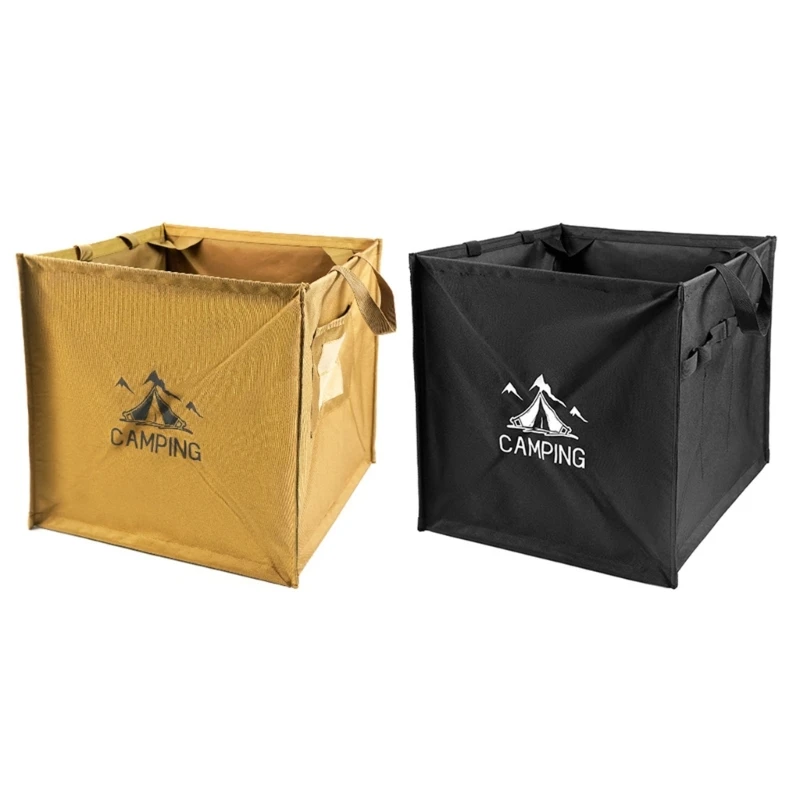 

Foldable Basket Outdoor Storage Box Folding Trash Can Oxford Cloth Camping Organizers Travel Waste Container