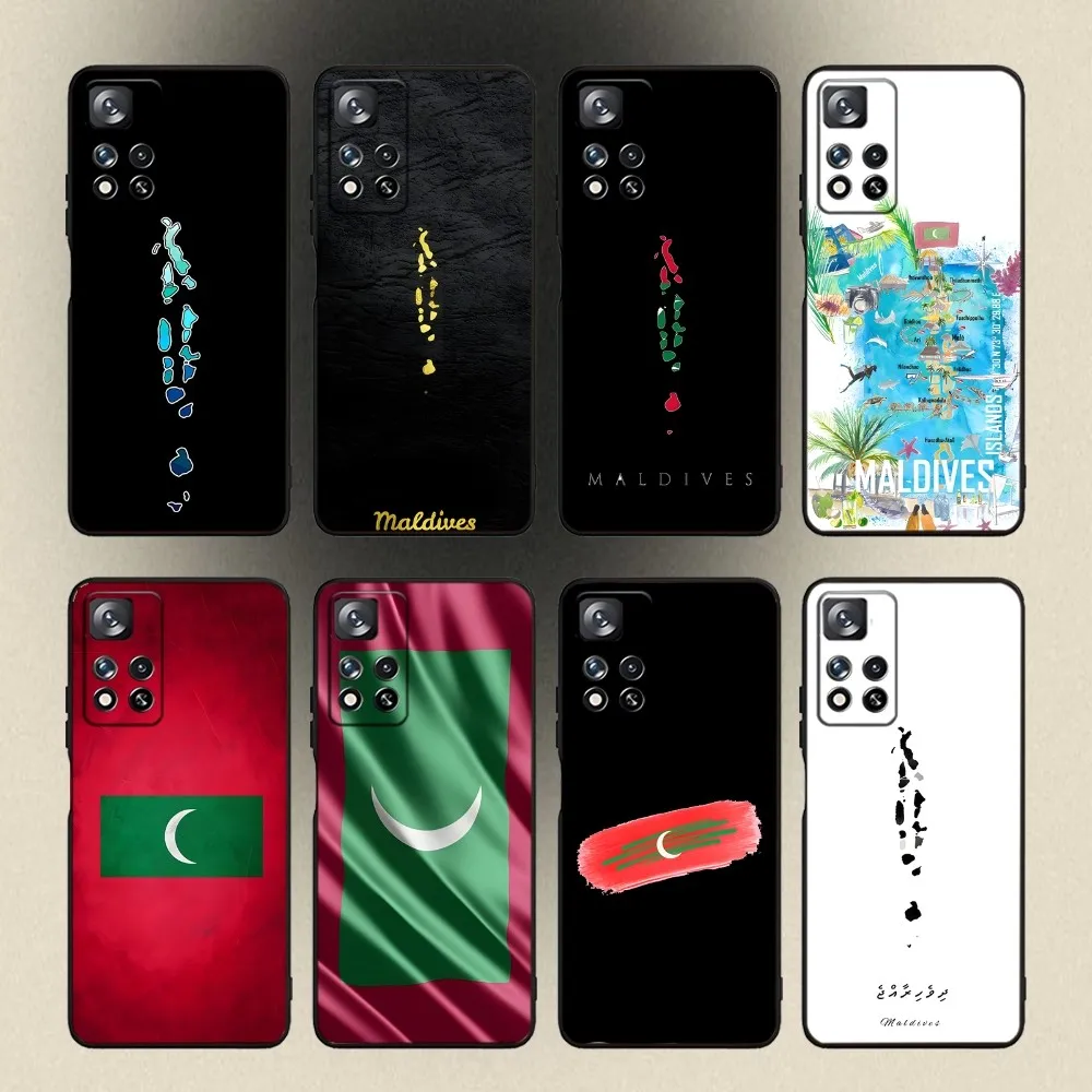 MALDIVES Map Phone Case For Samsung Galaxy A20 A21s A22 A31 A32 A52 A53 A72 73 A80 A91 Soft Black Cover