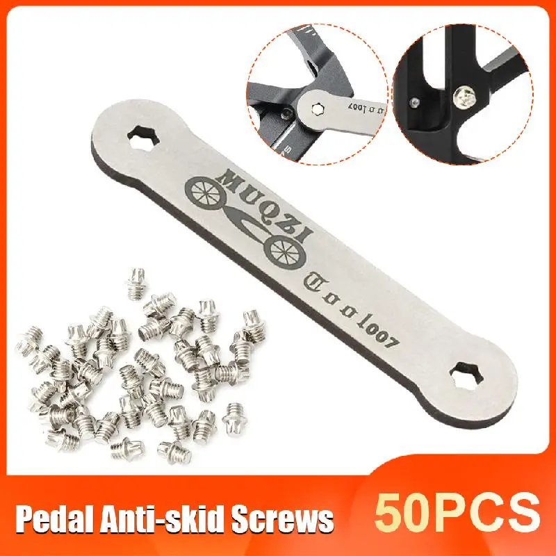 

50pcs Bike Pedal Replacement Screws Pins Bolts Bike Hex M4 Pedal Pin Screws Set Road MTB Folding Cycling Pedal Anti-slip Nail