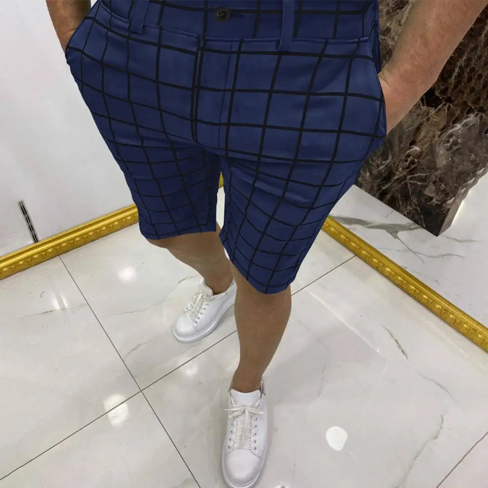 

Patchwork Summer Button Closure Straight Short Pants for Daily Wear