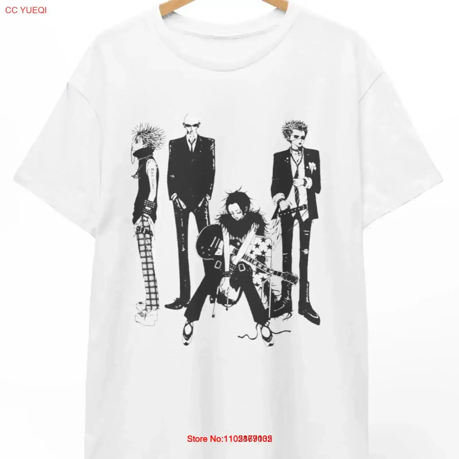 Фото NANA BAND TEE осaki Ai Yazawa аниме манга трапн унисекс футболка винтажный стираный топ для повседневной носки повседневная мода винтаж №1