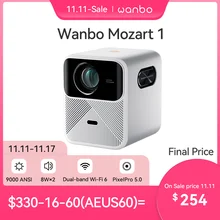 Wanbo Mozart 1 Android 9.0 2K 4K Projetor 1080P Full HD Portable Projector WIFI 6 2+32GB Auto-Focus For Smart Home Video Theater
