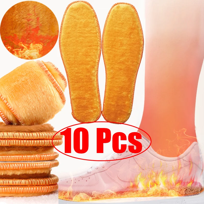 

Thermal Felt Insoles Thicken Warm Heated Insoles for Men Women Winter Shoes Breathable Snow Boots Plush Shoe Pads Accessories