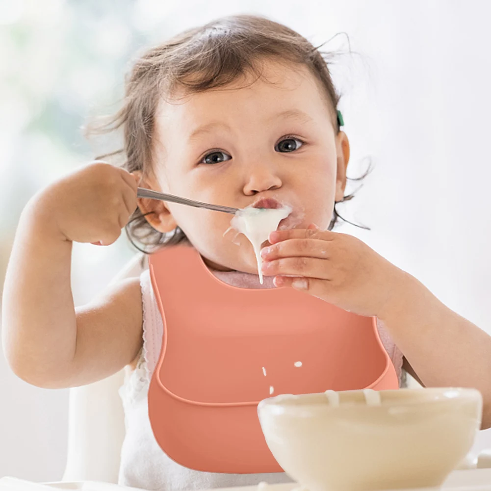 

Регулируемые водонепроницаемые детские слюнявчики, мягкие съедобные силиконовые капающие полотенца для кормления младенцев, Детский фарт...