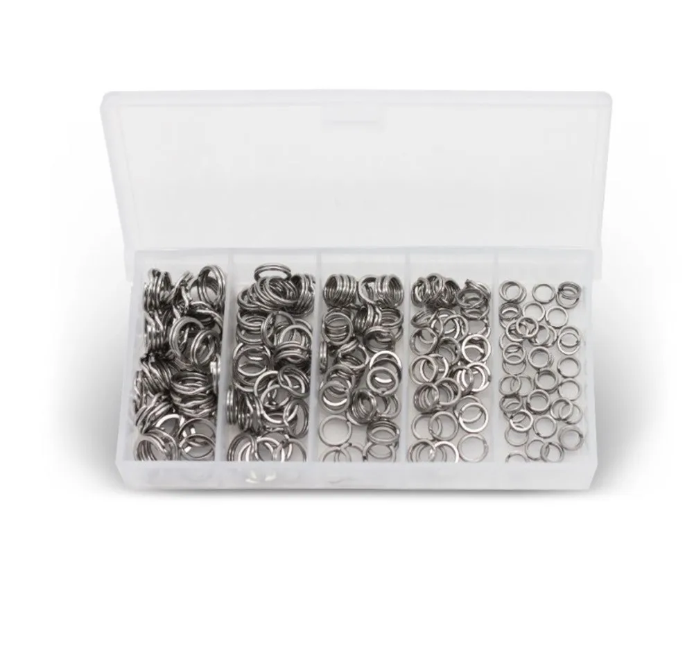 

200PCS Swivel Snap Stainless Steel Fishing Split Rings Fish Connector New Assorted Fishing Tackle For Blank Lures Crankbait Bait