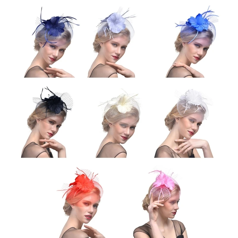 

Elegant Vintage Fascinator Hair Clip with Flower for Tea Party Costume Dropship