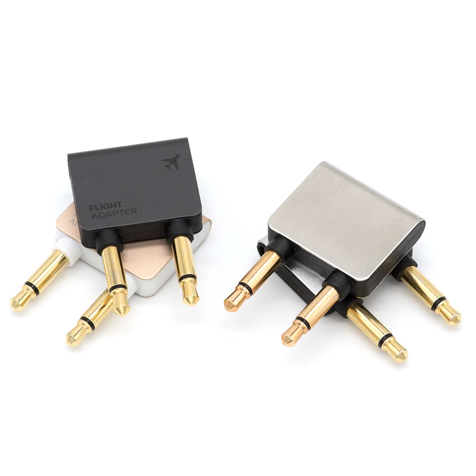 

Gold-plated metal shell aircraft 3.5 mm aircraft aircraft headset mono audio converter travel jack plug distributor adapter