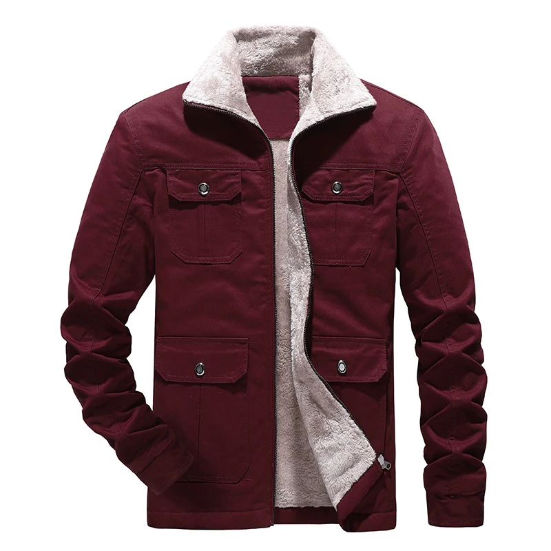 Men's jacket 2022 autumn and winter high-quality fashion brand lamb plush cotton windbreaker casual work clothes warm thick coat