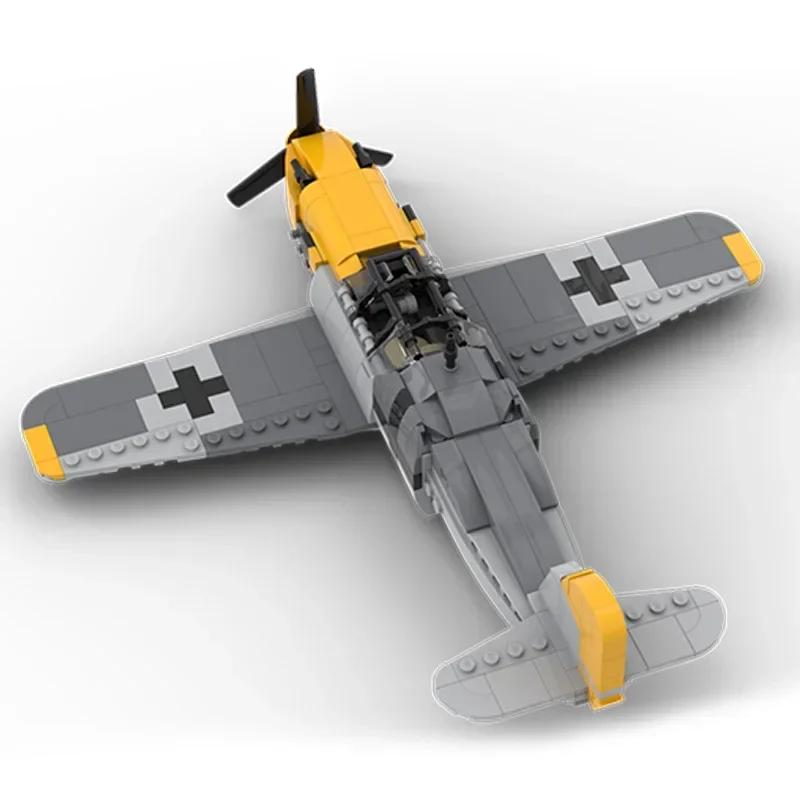 Фото Moc строительные кирпичи модель самолета Messerschmitt Bf 109 F2 технология модульные блоки подарки игрушки для детей наборы «сделай сам» сборка №4
