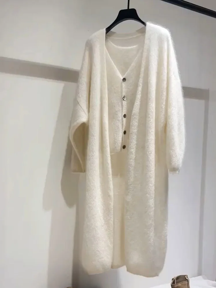 French sle High-Grade Lazy Long Knit cardigan Women 2024 Early Autumn New Elegant Loose All-Matching Sweater Outerwear |