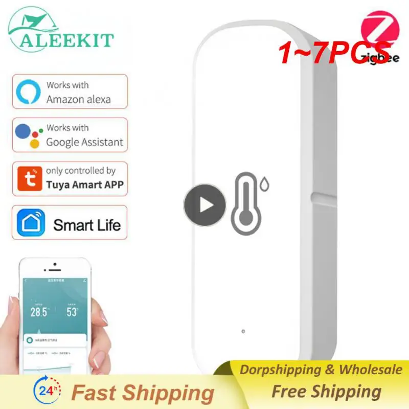 

Умный домашний гигрометр Tuya Zigbee, Wi-Fi датчик температуры и влажности с дистанционным управлением, 1-7 шт.