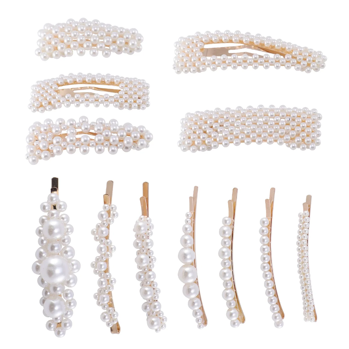 

12 шт., заколки для волос с искусственным жемчугом