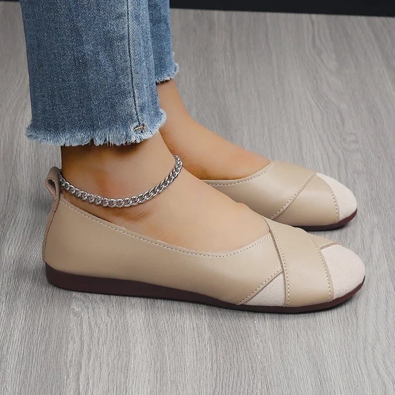 

Pu Square Toe Slip-on Women's Flat Shoes Women's Shoes on Sale 2024 Fashion Solid Loafers Shallow Casual Shoes Large Size