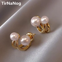 2022 new south korea retro fashion simple geometrical irregular baroque luxury girl with a pearl earring jewelry gifts