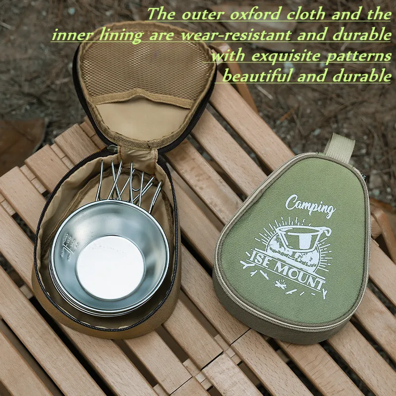 

Bowl Storage Bag Oxford Waterproof Tableware Cups Carrying Case Organizer Outdoor Camping Travel Barbecue Picnic Pouch