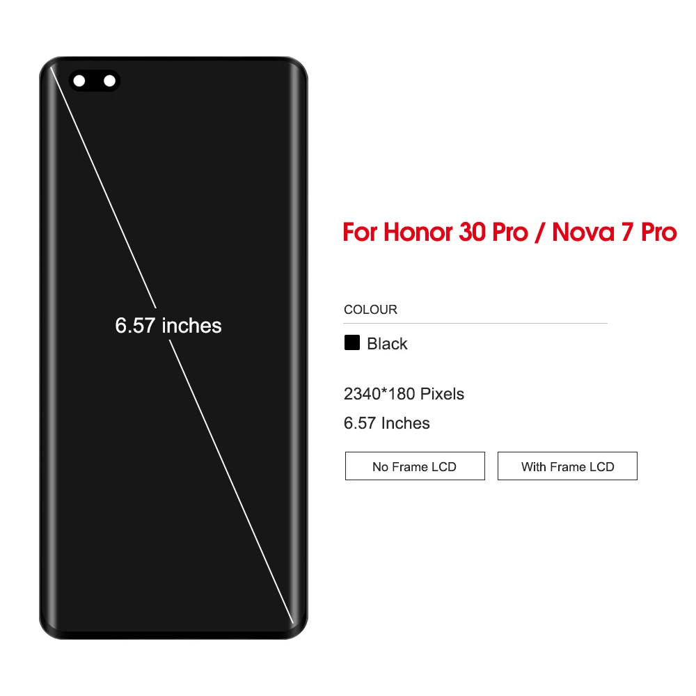 Оригинальный экран 6 57 дюйма для Huawei Honor 30 Pro ЖК-дисплей сенсорный дигитайзер в
