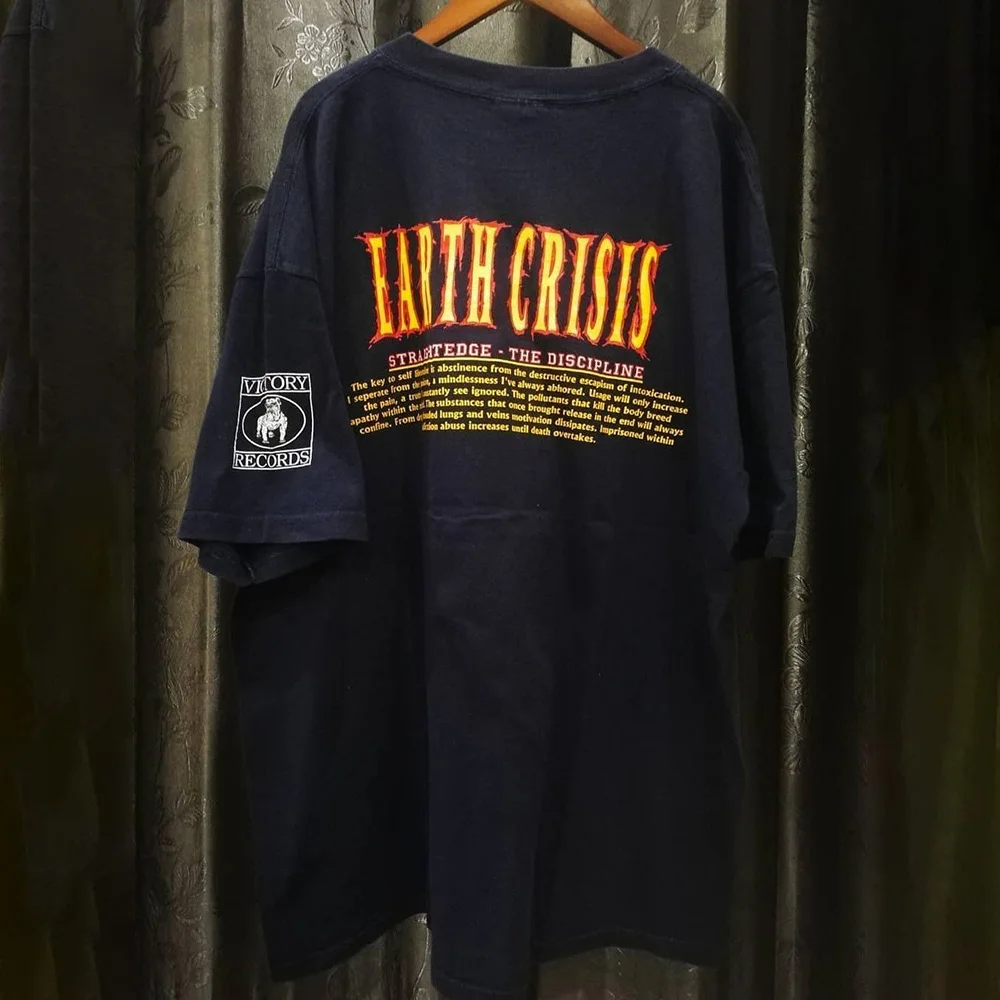 

2023 Pure Cotton Short-sleeved Men's T-shirt Punk Style Letter Printing Top Street Rock Hip-hop Band Casual Personality Clothing