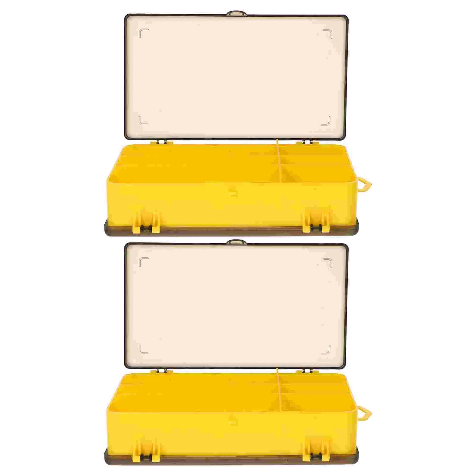 

2Pcs Fishing Bait Boxes Multi-grid Storage Cases Fishing Lure Boxes Double-side Box for Outdoor Fisherman Fishing