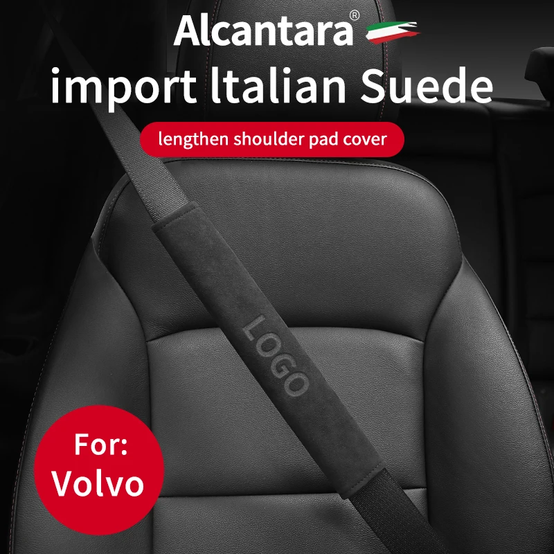 

Automotive Interior Safety Belt Shoulder Guards Extended Suede Shoulder Guards For Volvo XC60 S60 S90 XC40 XC90 V60 V90 S80 V70