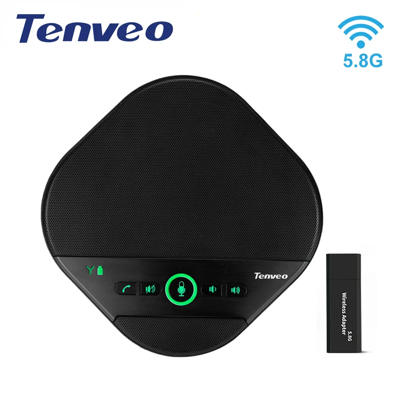 

TENVEO A3000G 5.8G USB Wireless Microphone USB Speaker and Speakerphone for Music and Calls Business Conference Phone