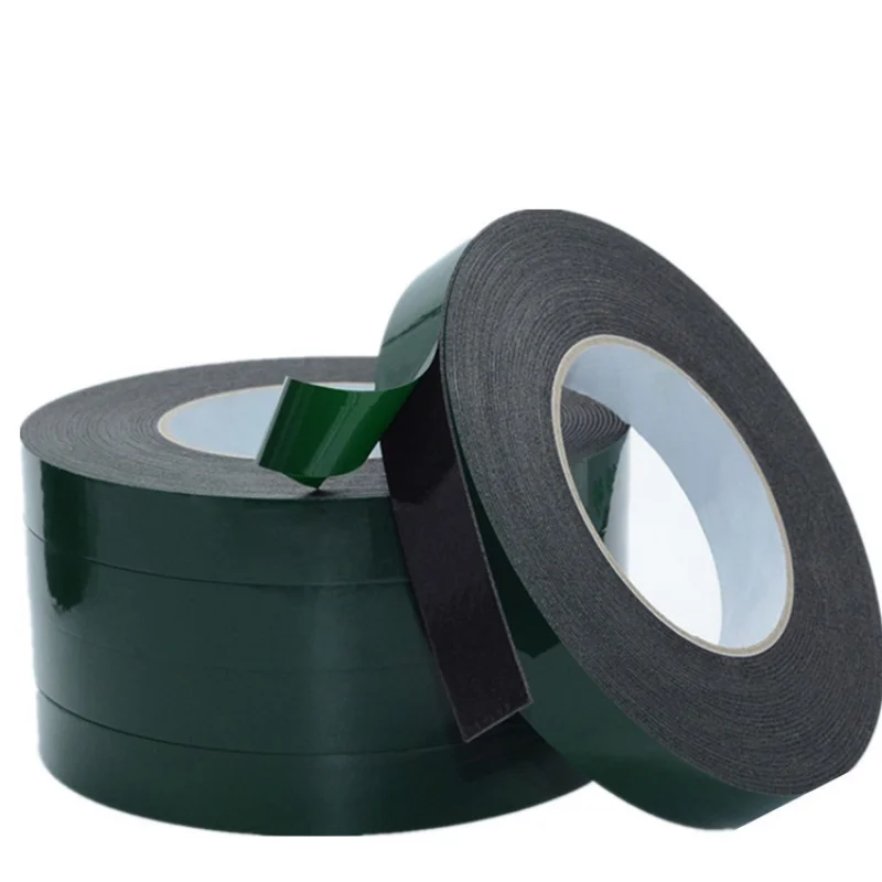 

PE Foam Double-sided Tape Green Film Black Foam Fixed and Pasted Without Marks 10m Length 1mm Thick Cheap Free Shipping
