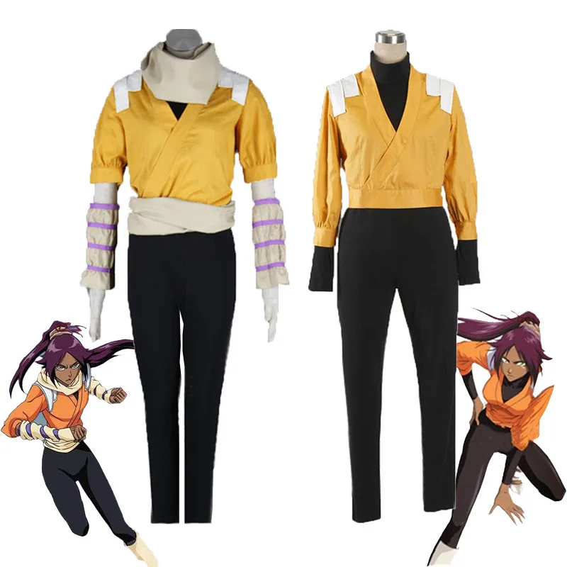 

Anime Bleach Shihouin Yoruichi Cosplay Costume Gotei 13 Second Team Captain Combat Uniform Sets Halloween Carnival Costumes