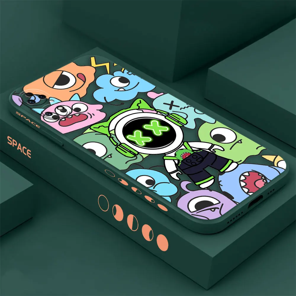 

Monster Astronaut Phone Case For Huawei P60 P50 P40 P30 P20 MATE 50 40 30 20 20X 10 PRO PLUS Liquid Silicone Cover Funda Cqoue