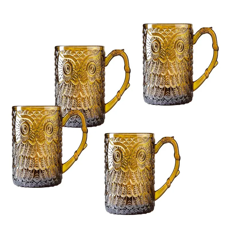 

Owl Amber Glass Mug Set of 4