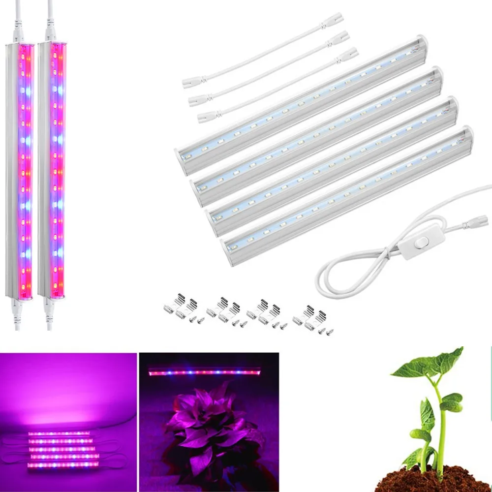 Led Grow Light 110V 220V Full Spectrum T5 Tube EU US Plug LED Phyto Lamps Grow LED Lamp Bar Light Hydroponic Plant Growth Light