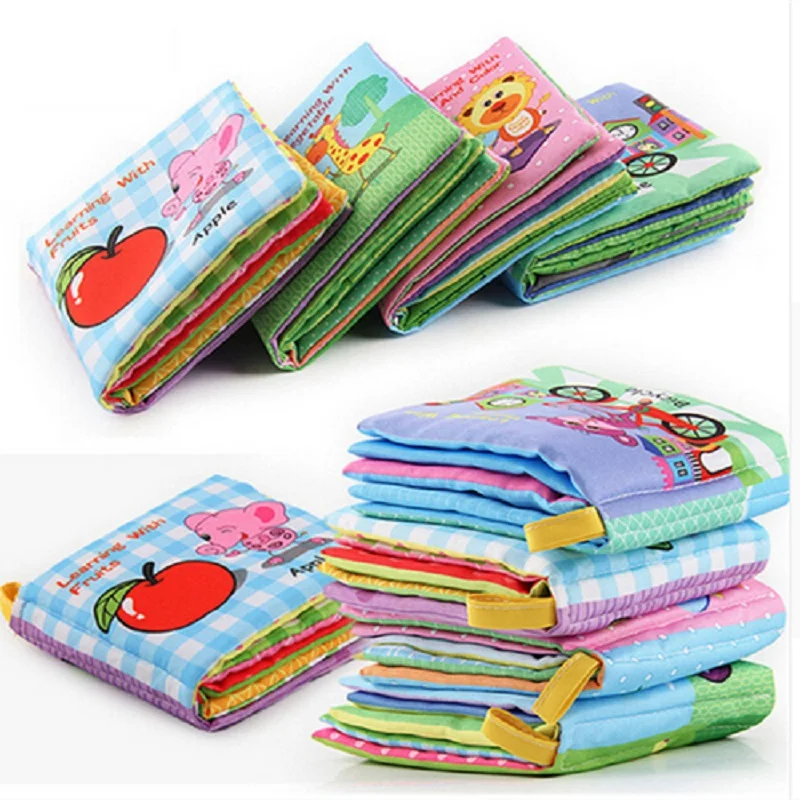 

Baby Toys Cute Fruit Style Hot New Infant Kids Early Development soft Cloth Books Learning Education Unfolding Activity Books