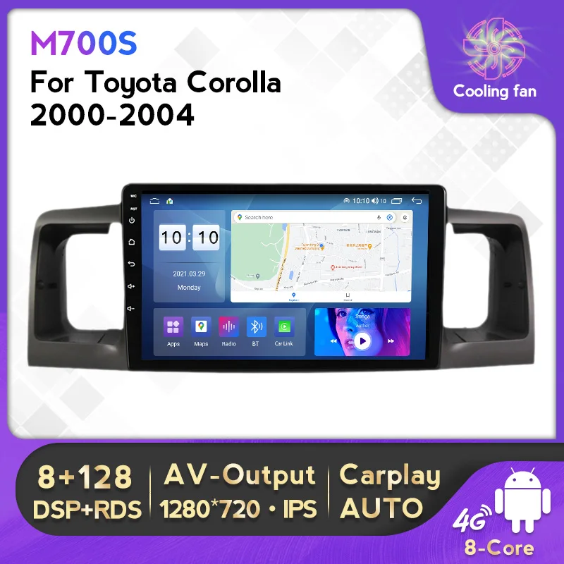 

2 Din Android 12 8+128G Car Radio For Toyota Corolla E120 BYD F3 2000- 2006 GPS Navigation WIFI DSP Car Multimedia Video Player