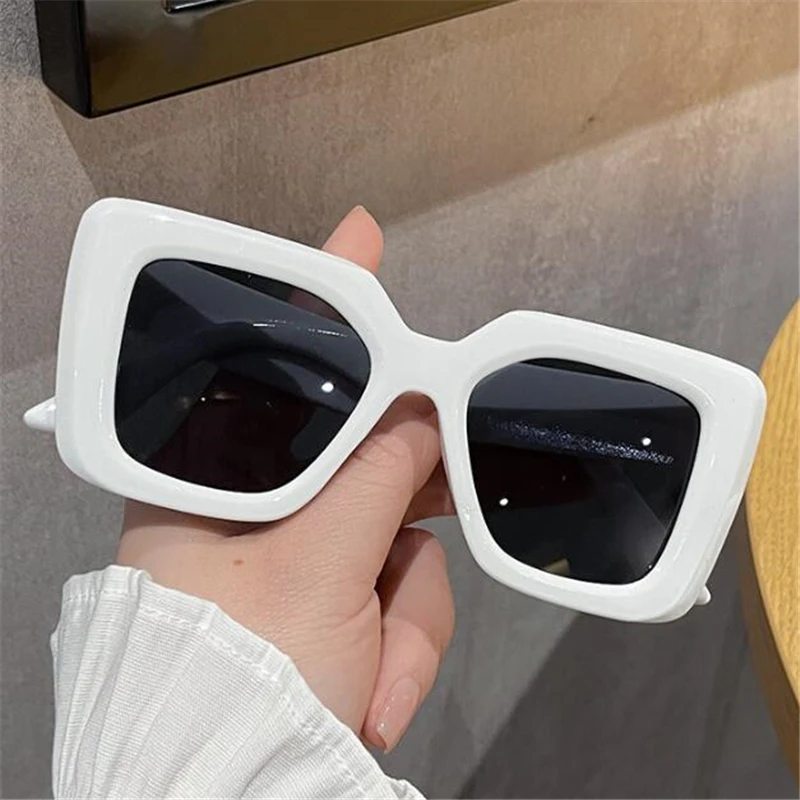 Солнцезащитные очки в большой коричневой оправе для женщин модные и толстые