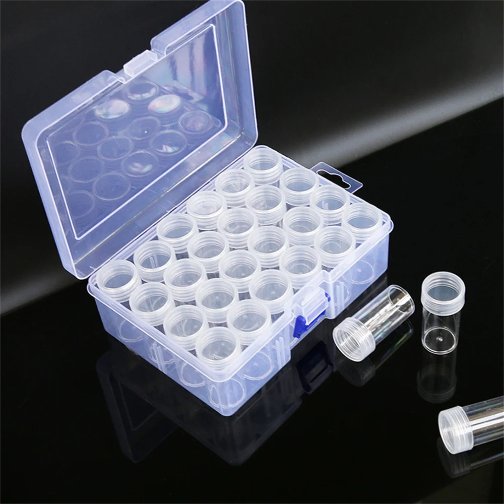 

6/8/12/24/60PCS In Bulk Plastic Bottles For Diamond Painting Embroidery Accessories Container Bottles Crystal Bead Storage Jar