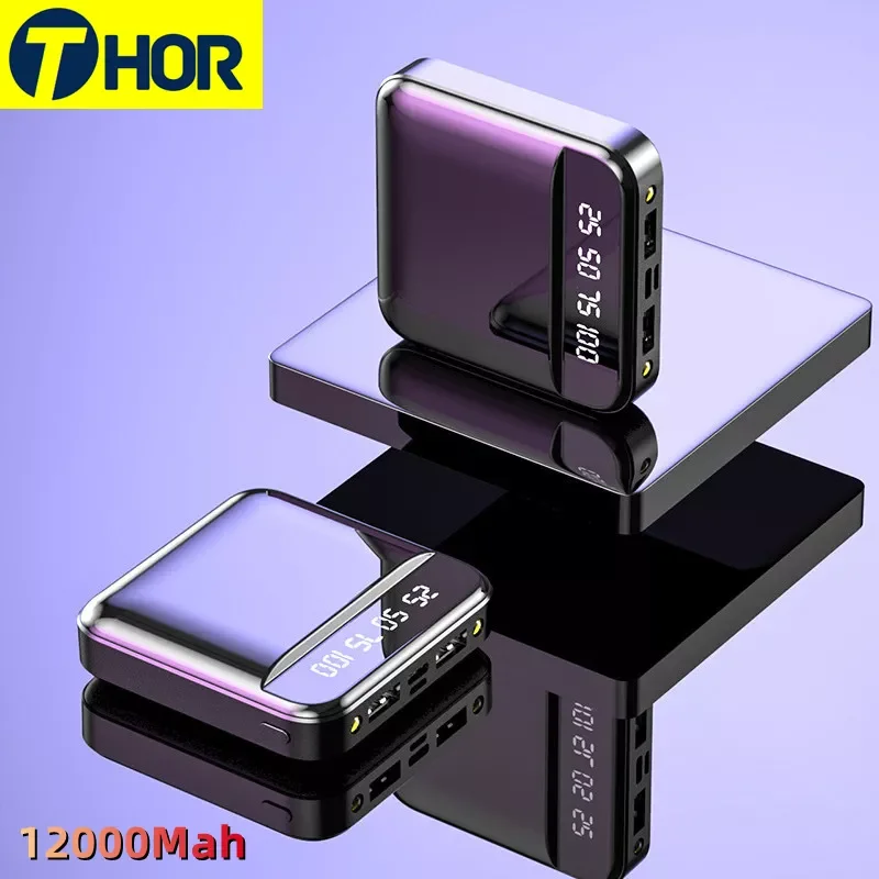 

NEW2023 Stylish looking power bank 12000 mah digital fast charging outdoor portable charger for iPhone Poverbank